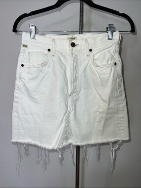 Citizens of Humanity White Frayed Denim Mini Skirt